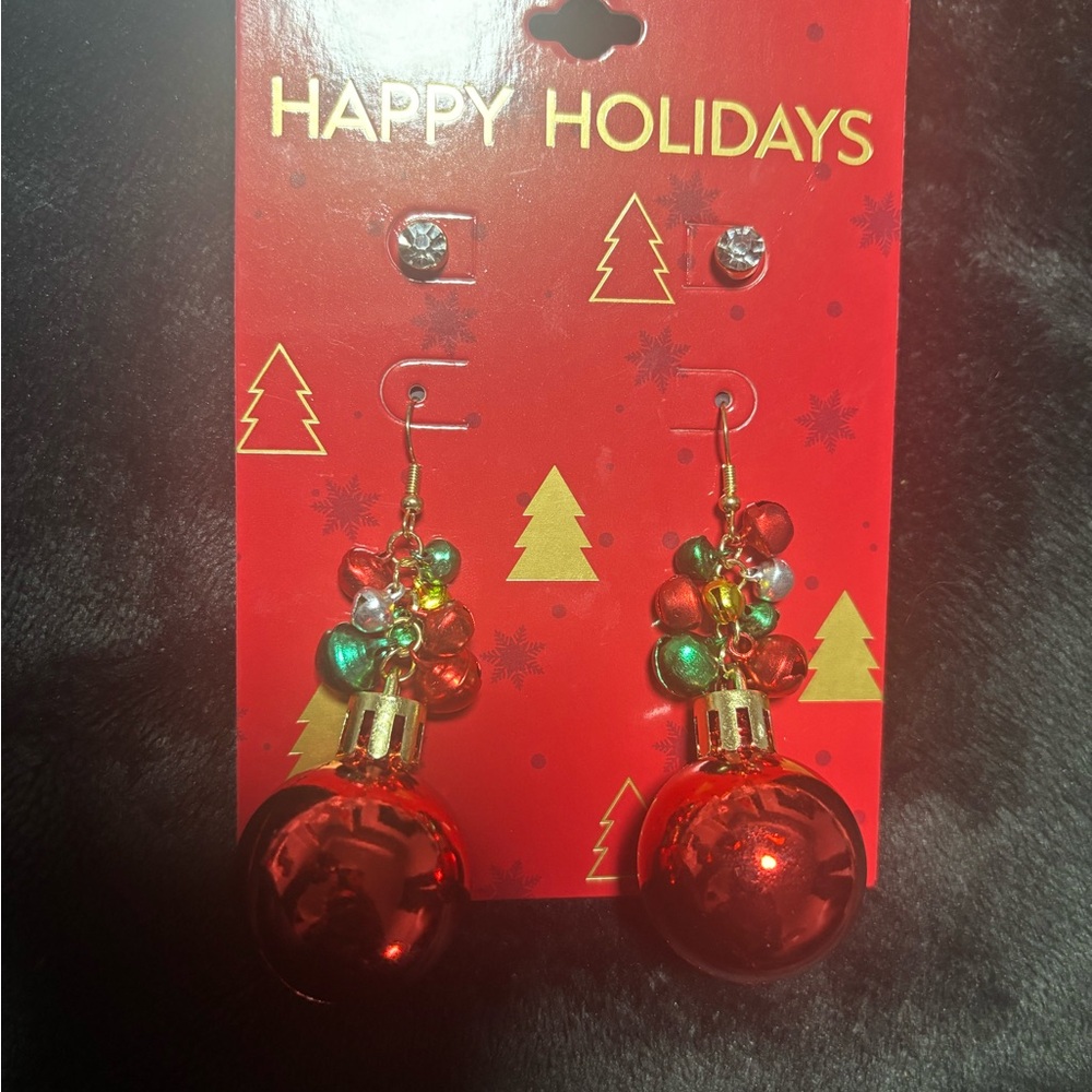Festive Red Holiday Earrings